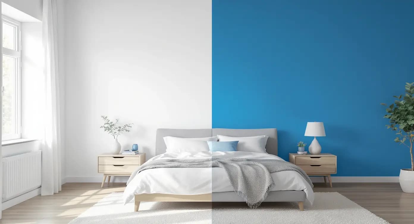 Modern interior painting with clean lines and vibrant colors